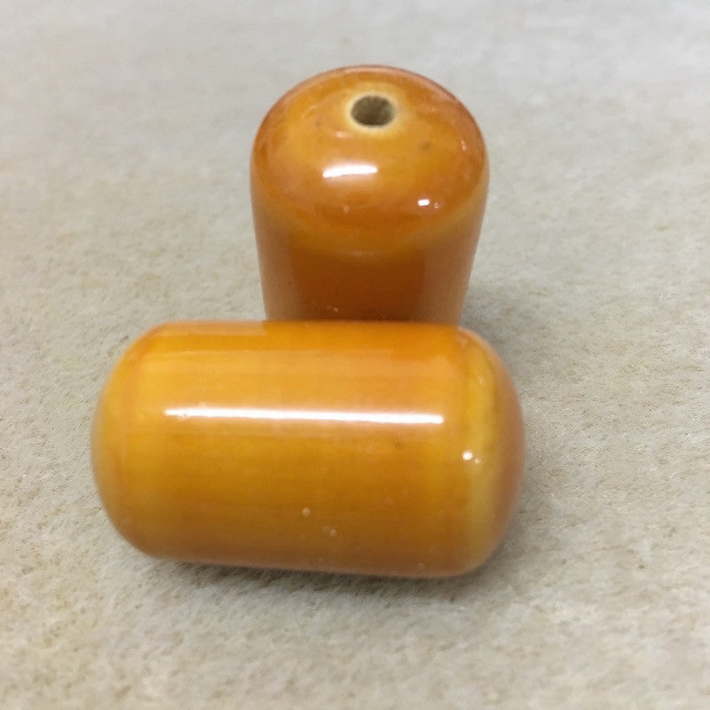 Tube 31x18mm Bead (5) - Vintage Lacquered Wood