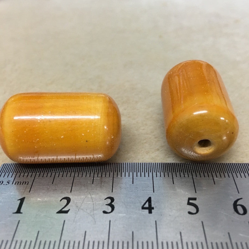 Tube 31x18mm Bead (5) - Vintage Lacquered Wood