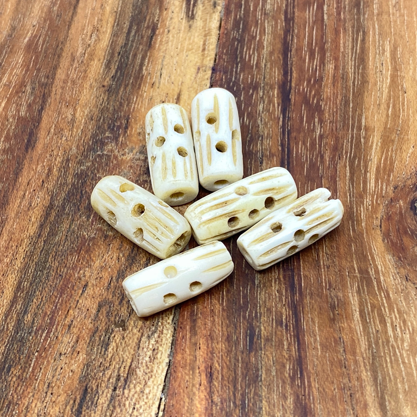 16x7mm Tube Bead (25) - Vintage Bone Beads