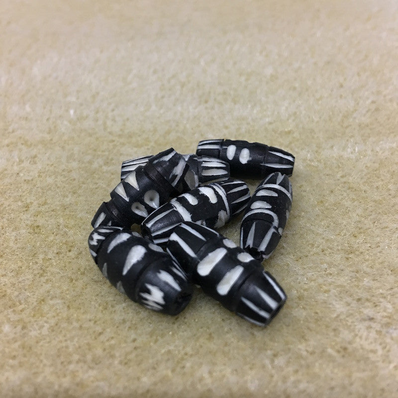 18x8mm Barrel Bead (10) - Vintage Bone Beads