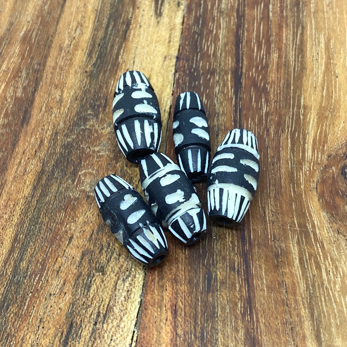 18x8mm Barrel Bead (10) - Vintage Bone Beads
