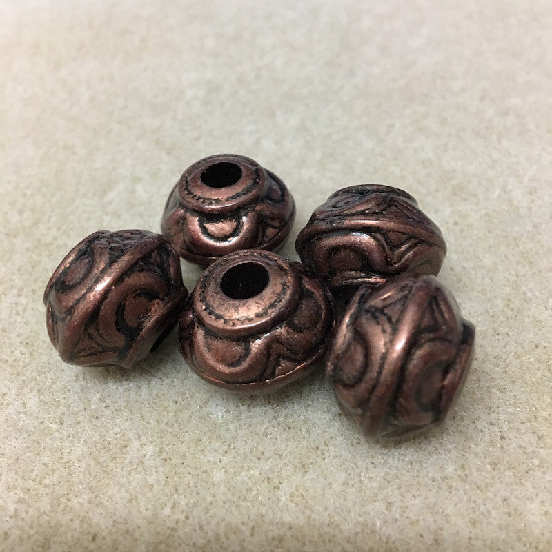 15x19mm Rondelle (10) - Ancient Brass - Moroccan Style Vintage Beads