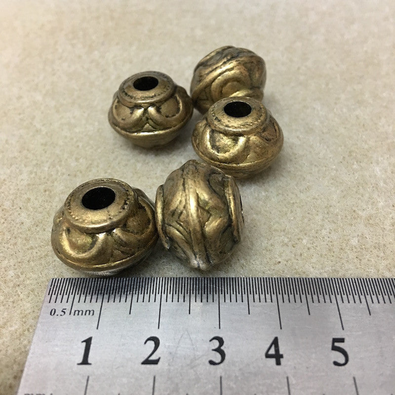 15x19mm Rondelle (10) - Ancient Gold - Moroccan Style Vintage Beads