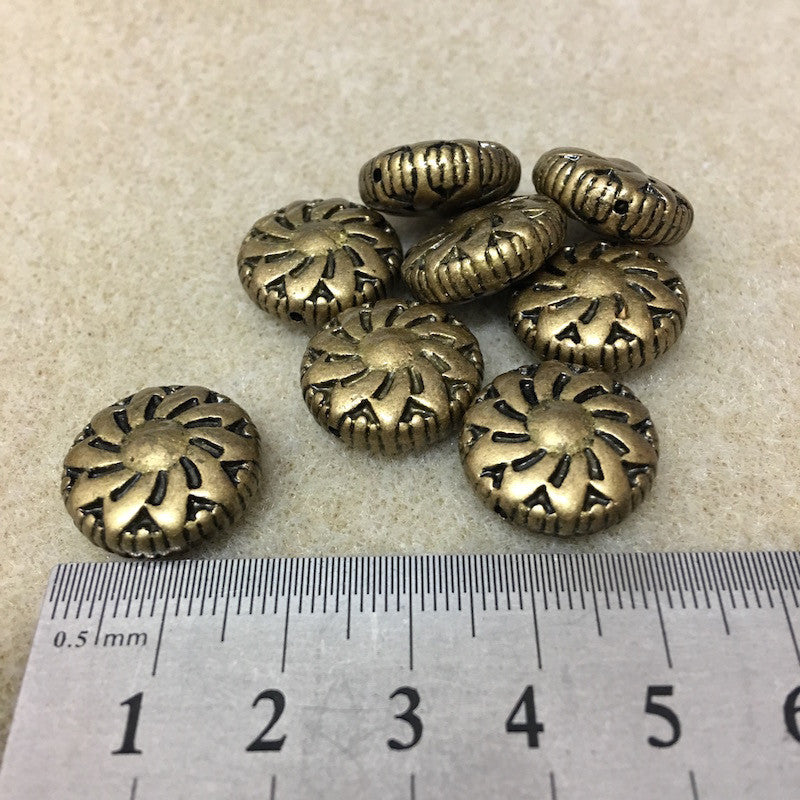 18x6mm Coin (10) - Ancient Gold - Moroccan Style Vintage Beads - Bead Shack
