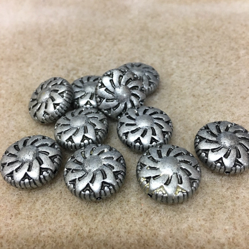 18x6mm Coin (10) - Pewter - Moroccan Style Vintage Beads