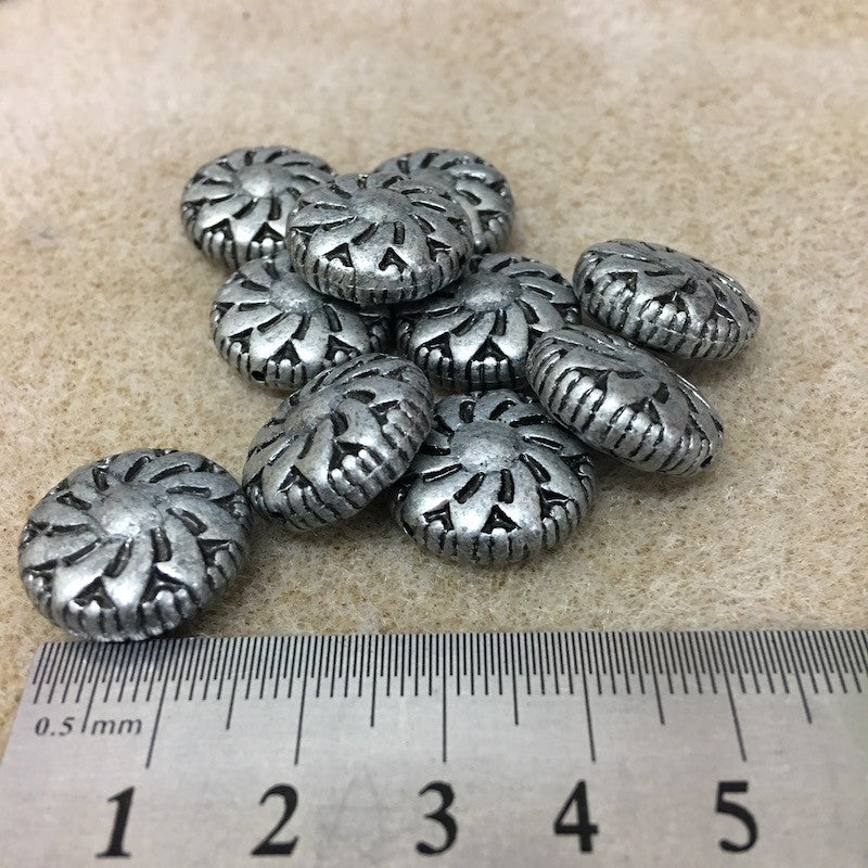 18x6mm Coin (10) - Pewter - Moroccan Style Vintage Beads
