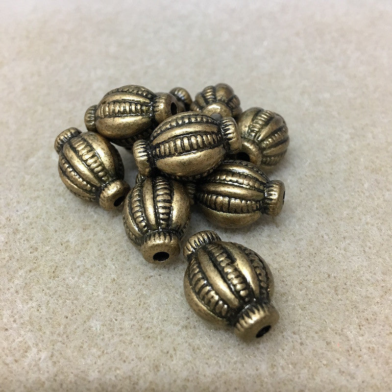 21x15mm Lolly (10) - Ancient Gold - Moroccan Style Vintage Beads - Bead Shack