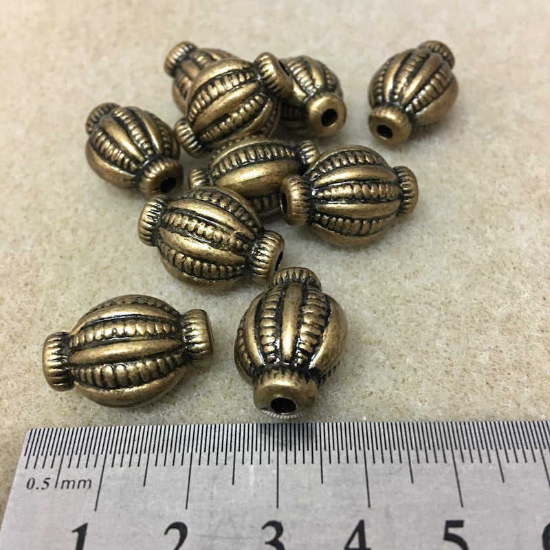 21x15mm Lolly (10) - Ancient Gold - Moroccan Style Vintage Beads - Bead Shack