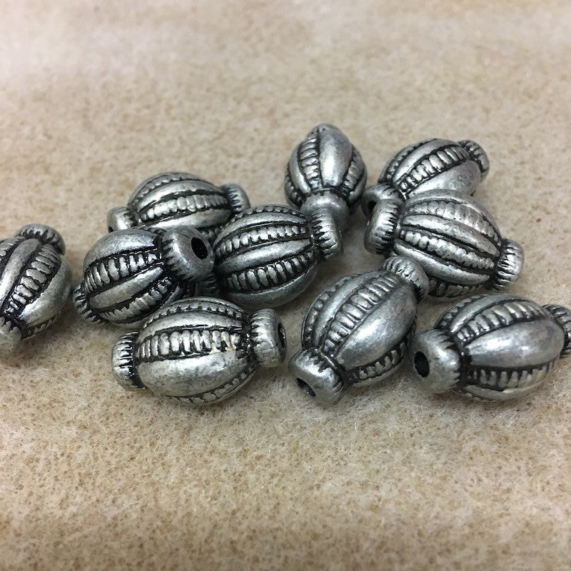 21x15mm Lolly (10) - Pewter - Moroccan Style Vintage Beads
