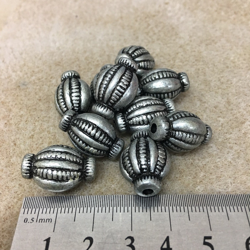 21x15mm Lolly (10) - Pewter - Moroccan Style Vintage Beads