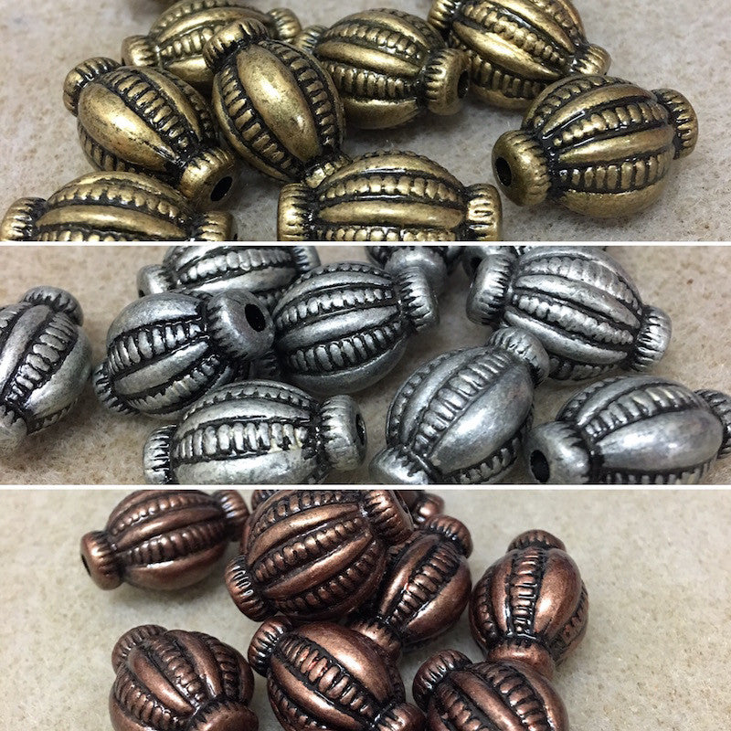 21x15mm Lolly (10) - Ancient Brass - Moroccan Style Vintage Beads - Bead Shack