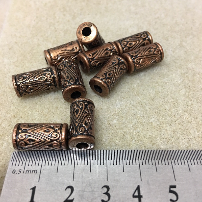 17x9mm Tube Moroccan Beads (25) - Ancient Brass - Bead Shack