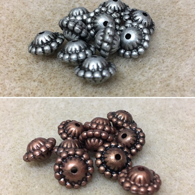 8x12mm UFO (25) - Ancient Brass - Moroccan Style Vintage Beads