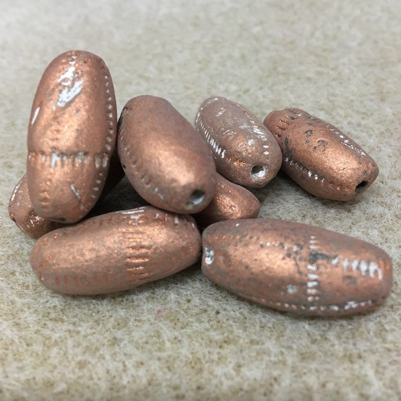20~25mm Capsule (10) - Antique Light Copper - Vintage Clay Beads
