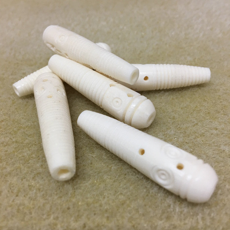 37x8mm Cone Bead (10) - Vintage Bone Beads