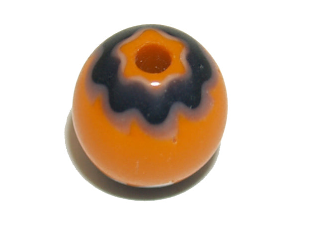 9x8mm CHEVRON Beads - Orange & Blue (25)