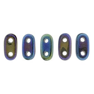 Bar 2-hole Beads - Blue Iris - 5 grams