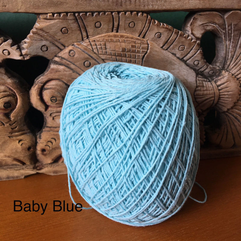 1mm Natural Cotton Rope Cord - Baby Blue