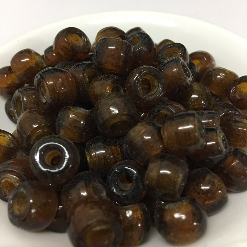 Brown Transparent (100) - Vintage Glass Indian Pony Beads