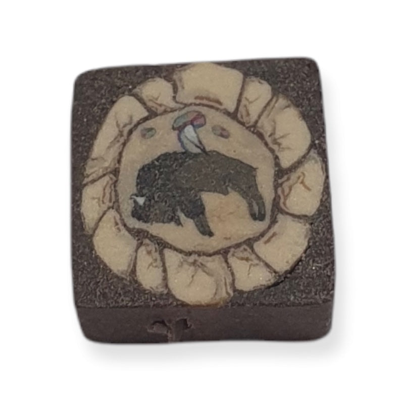 10mm Square Fimo Beads (10) - Buffalo