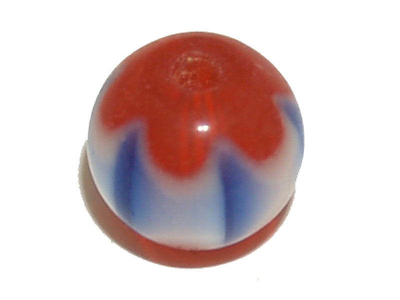 6mm Round (25) - Blue & Red - Vintage Chevron Glass Beads