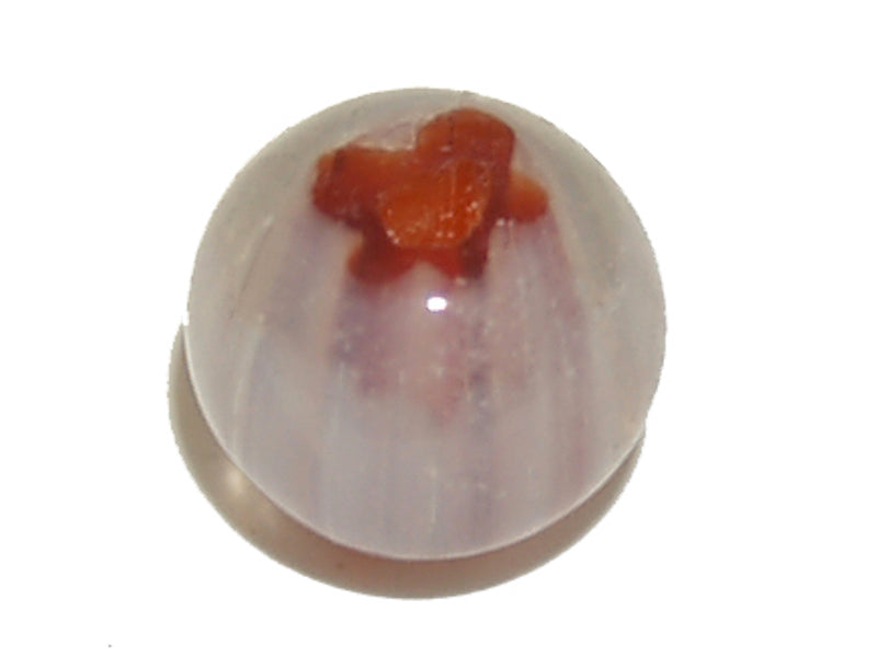 6mm Round (25) - Red & Clear - Vintage Chevron Glass Beads