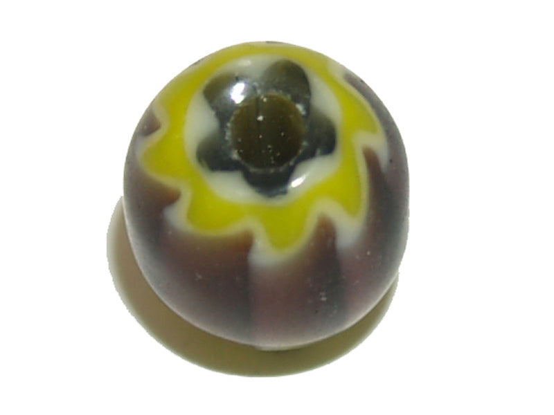 9x8mm CHEVRON Beads - Aubergine & Yellow (25)