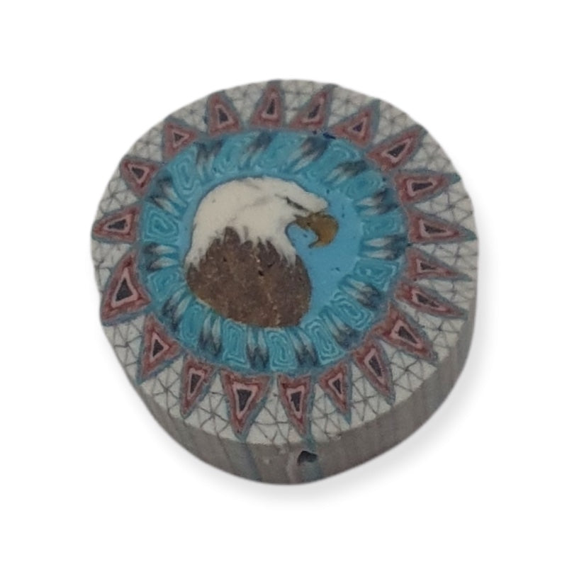 12mm Coin Fimo Beads (10) - Eagle Head