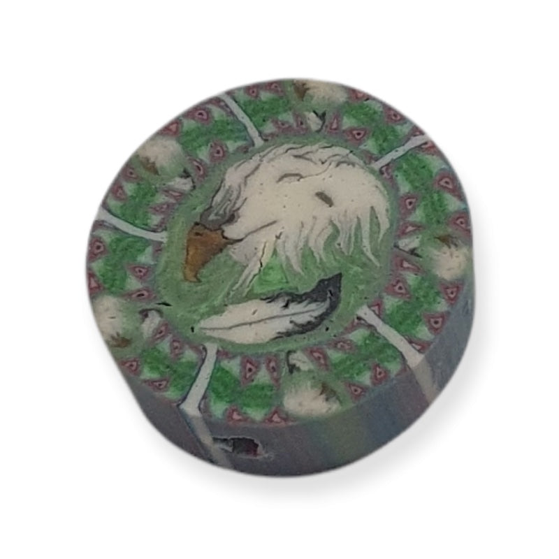 12mm Coin Fimo Beads (10) - Eagle w. Feather