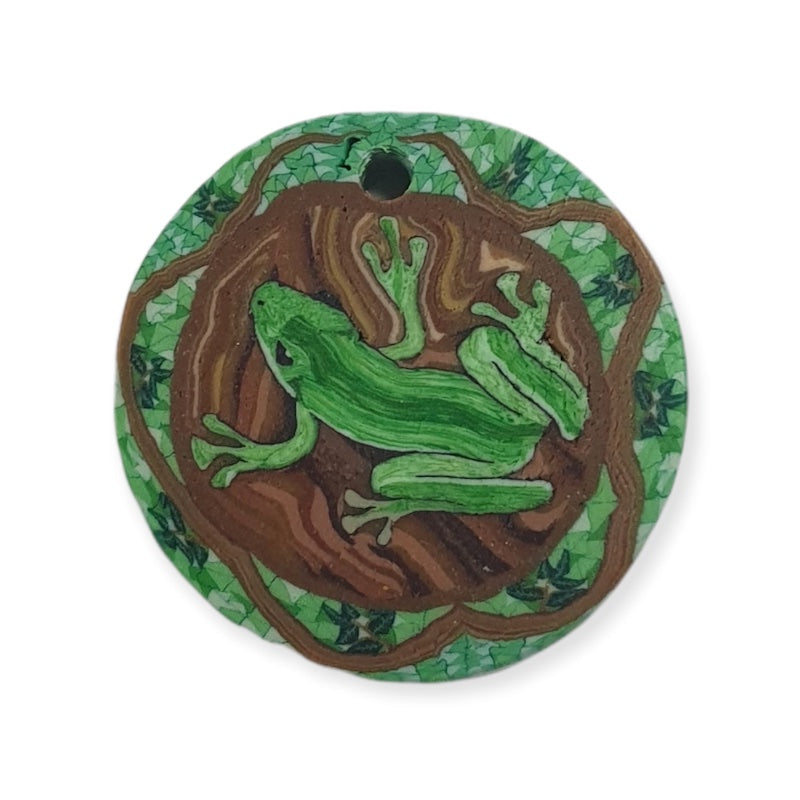 26mm Fimo Pendant (1) - Frog