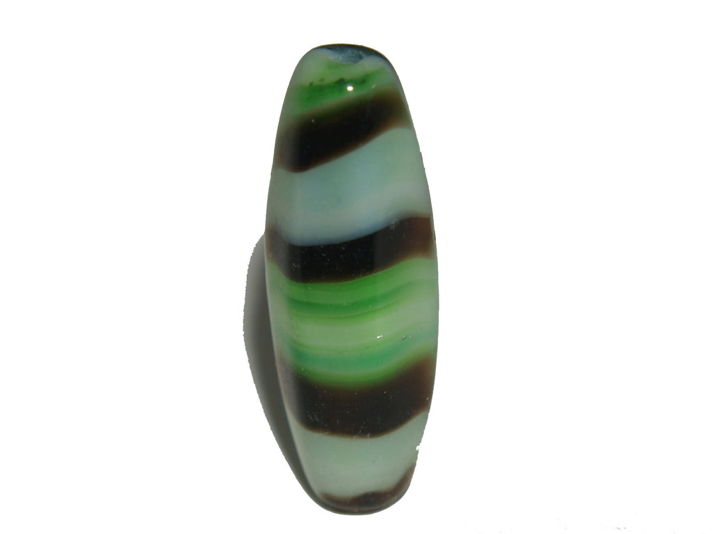 Brown/Green Tiger Stripe 22x7mm Qty: 10 beads - Bead Shack