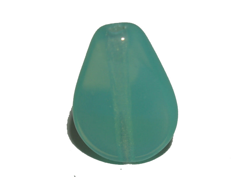 10x8mm Teardrop (25) - Milky Green - Vintage Czech Glass Beads