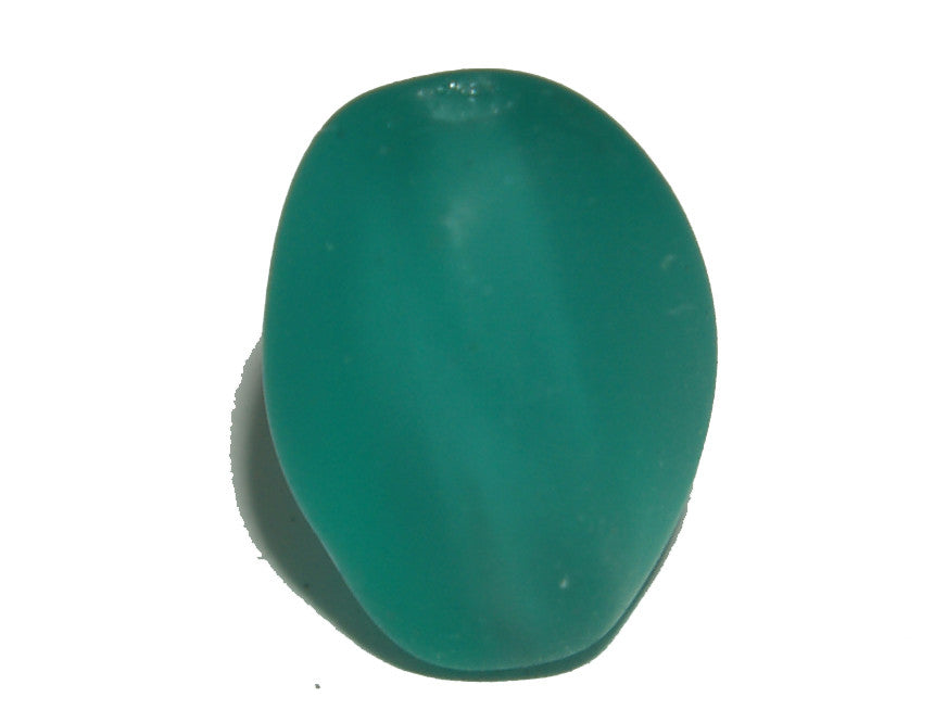 Teal Frosted 12x7mm Twisted Oval Qty: 10 beads