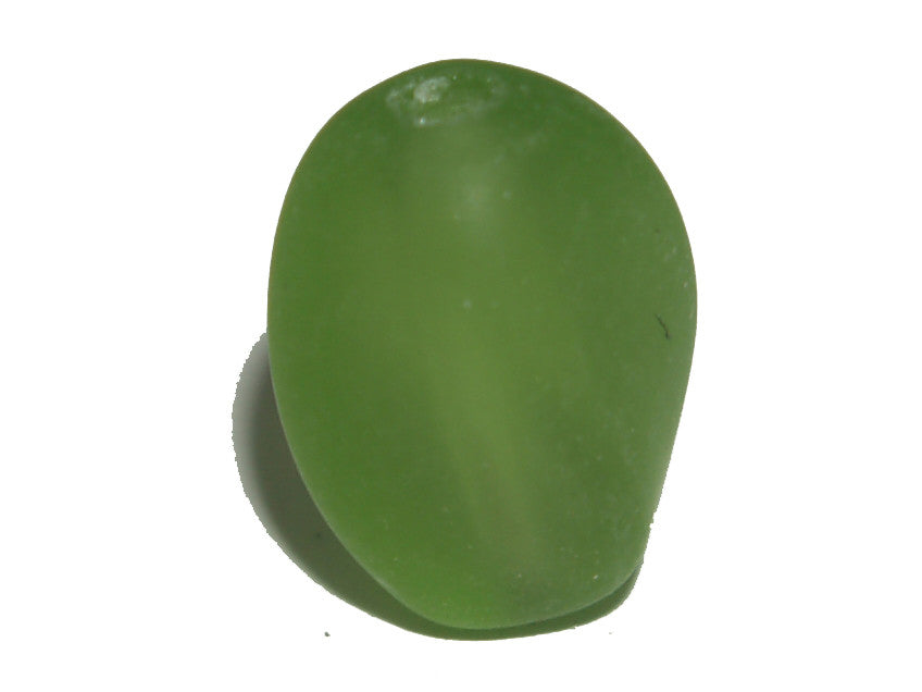 Green Frosted 12x7mm Oval Twist Qty: 10 beads - Bead Shack