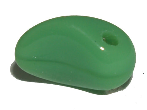 8x5mm Leaf (25) - Apple Green Opaque - Vintage Czech Glass Beads