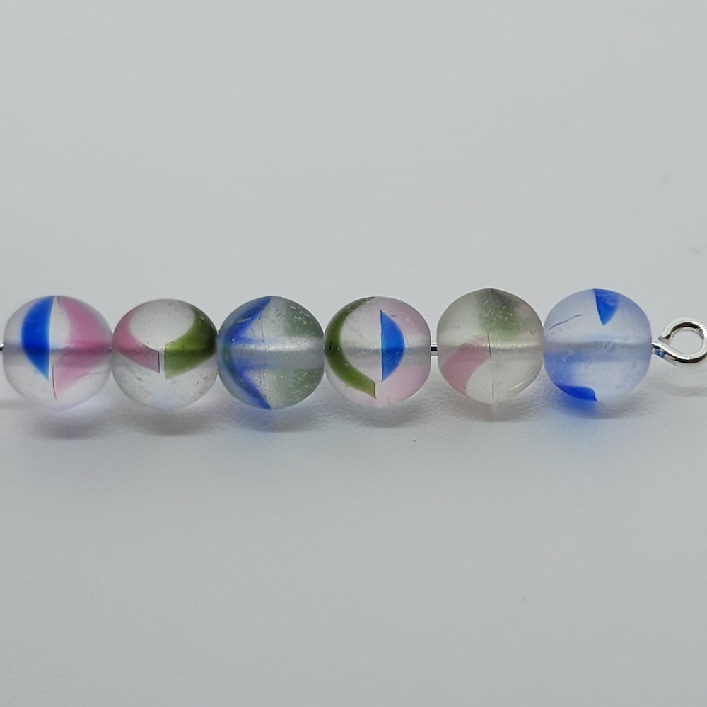 6mm Round (25) - Frosted Rainbow Givre - Vintage Czech Glass Beads