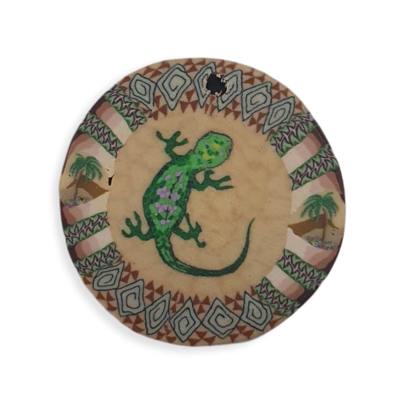 26mm Fimo Pendant (1) - Gekko