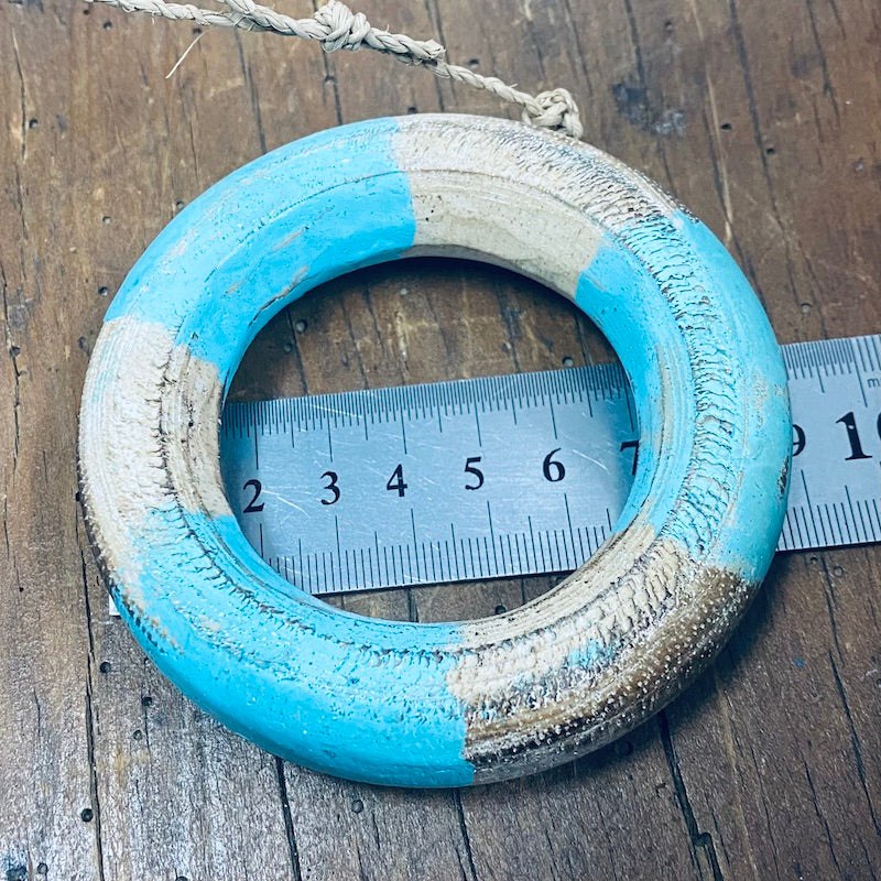 Buoy (1) - Turquoise - Nautical Wood Craft Decoration