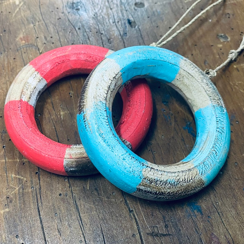 Buoy (1) - Blue - Nautical Wood Craft Decoration