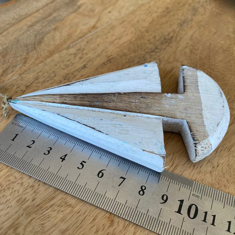 Sailing Boat (1) - White - Nautical Wood Craft Decoration