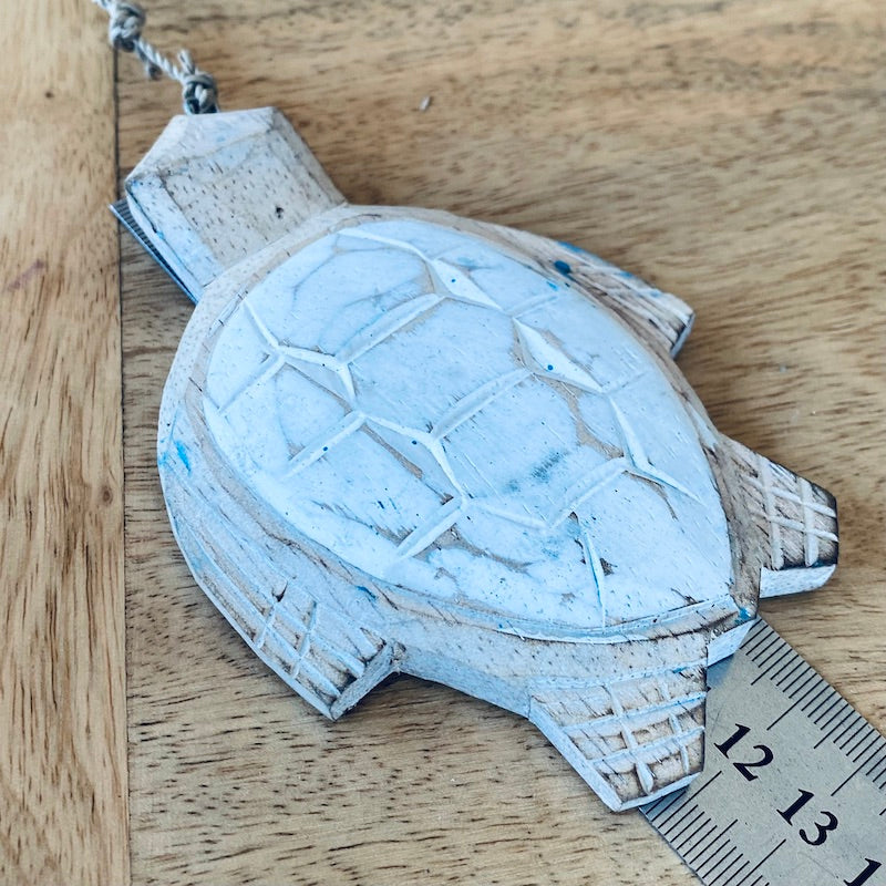 Turtle (1) - White - Nautical Wood Craft Decoration