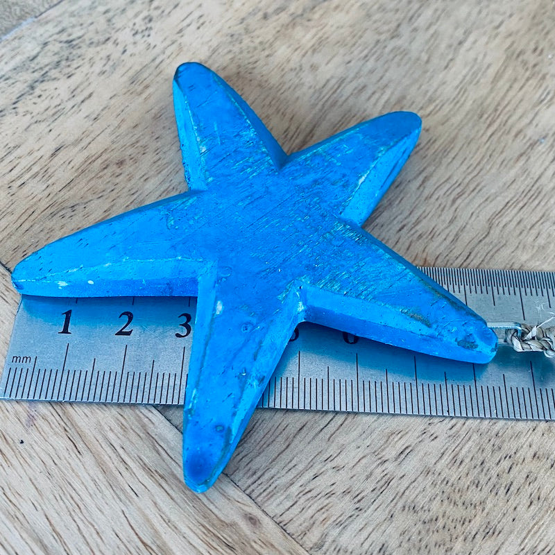 Starfish(1) - Blue - Nautical Wood Craft Decoration