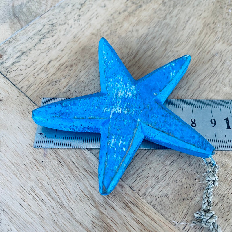 Starfish(1) - Blue - Nautical Wood Craft Decoration
