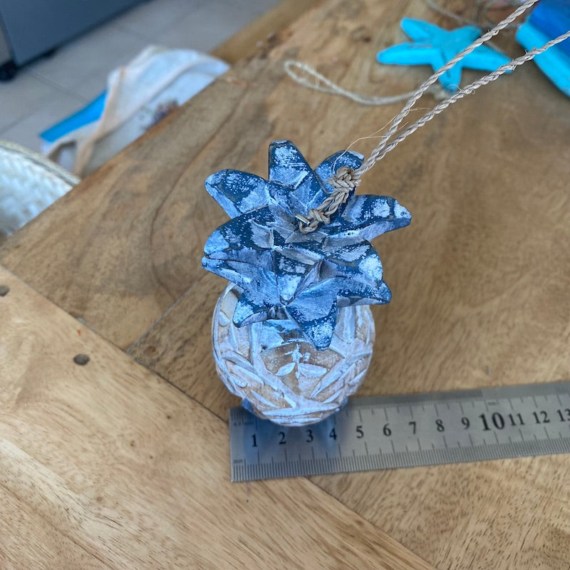 Pineapple (1) - Blue - Nautical Wood Craft Decoration