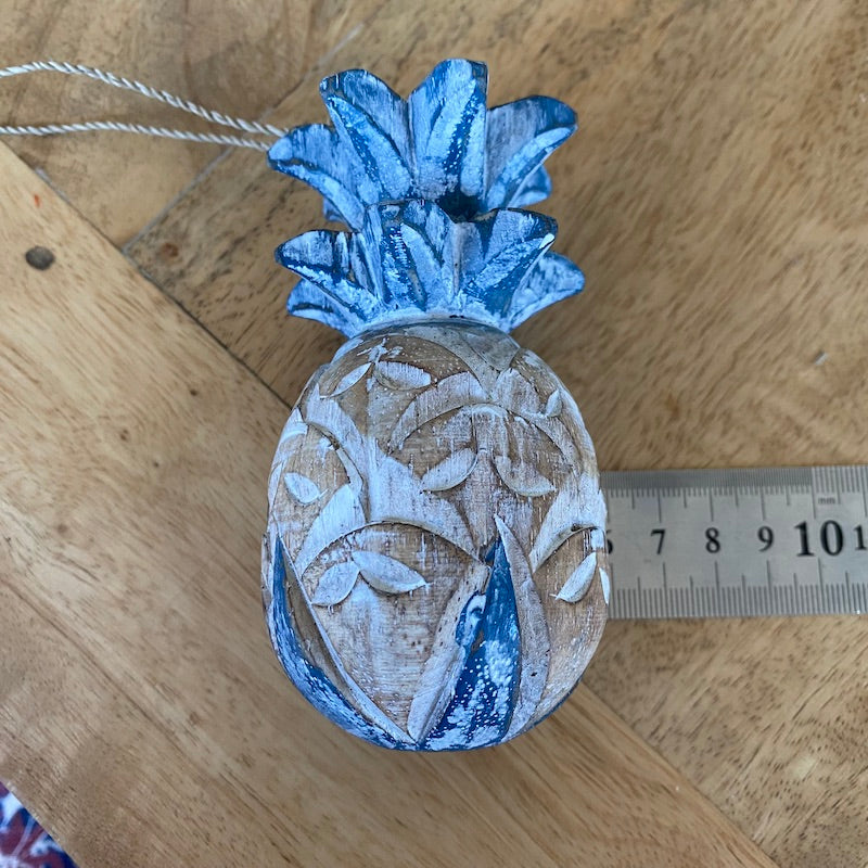 Pineapple (1) - Blue - Nautical Wood Craft Decoration