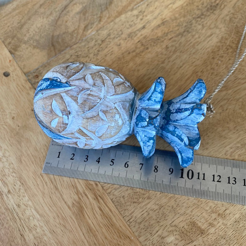 Pineapple (1) - Blue - Nautical Wood Craft Decoration