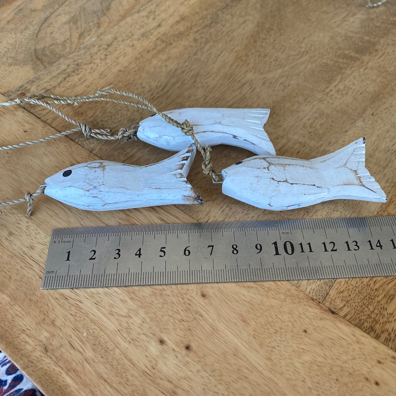 Small Fish (1) - White - Nautical Wood Craft Decoration - Bead Shack