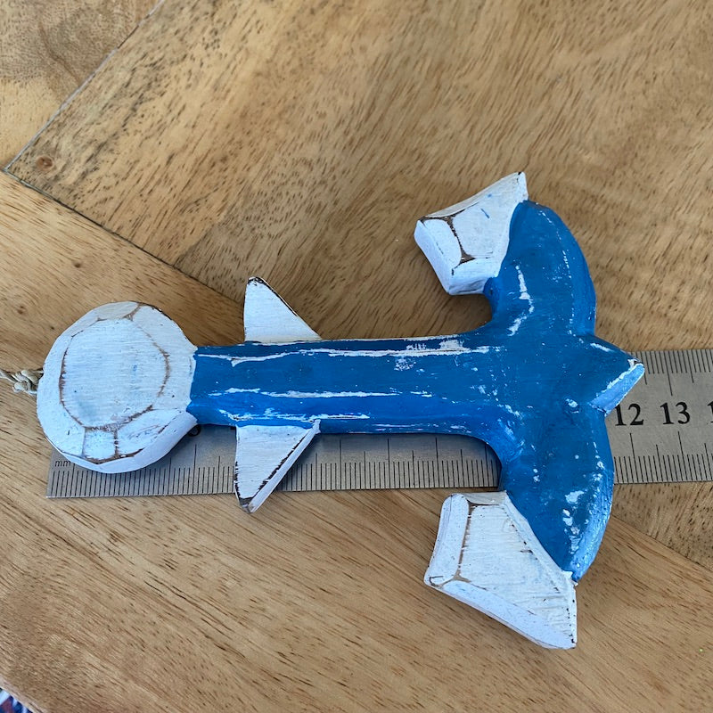 Anchor (1) - Blue - Nautical Wood Craft Decoration