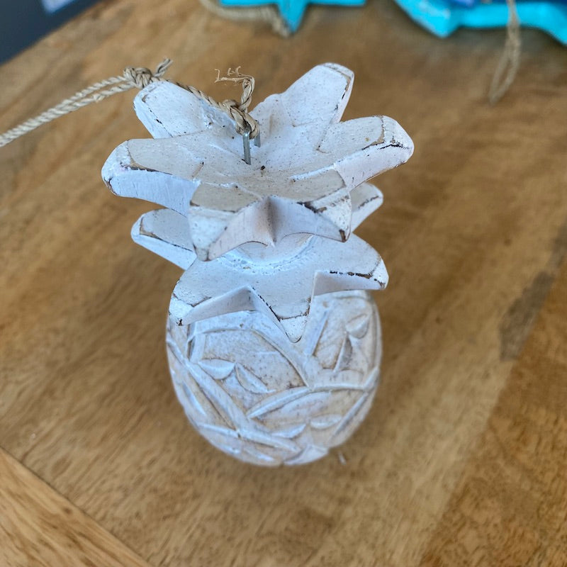Pineapple (1) - White - Nautical Wood Craft Decoration