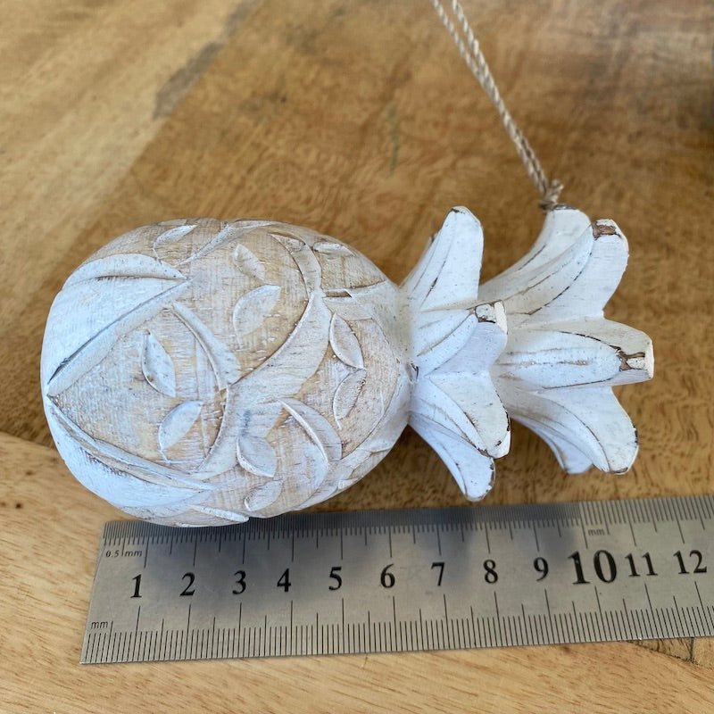 Pineapple (1) - White - Nautical Wood Craft Decoration